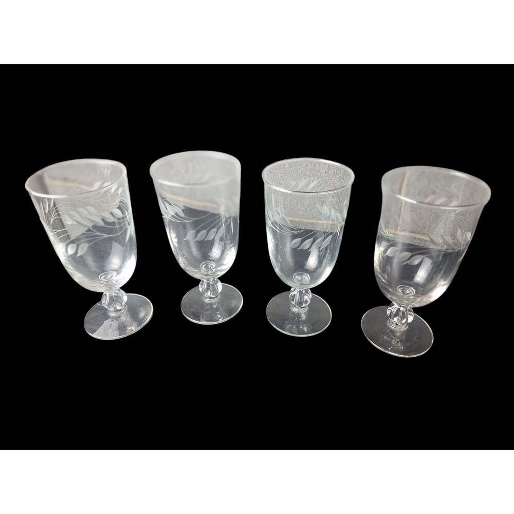 Vintage Libbey Footed Water Goblets 4-Piece Set